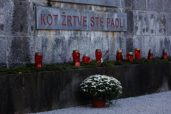 Pri spomeniku v Kozlerjevi gošči. Foto: N. Rovan