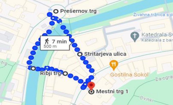 Zemljevid trasa teka