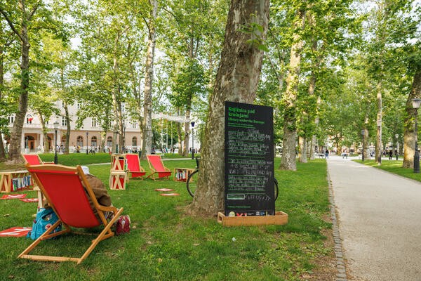 Julij v Ljubljani - Knjiznica pod krosnjami. Foto: Y0Y Production