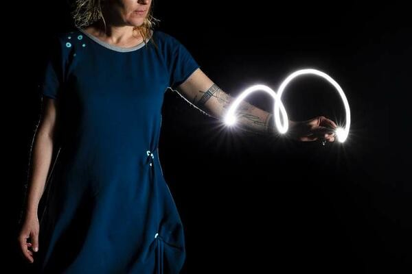 Kreativno druzenje s svetlorisom v Galeriji Jakopic. Foto: MGML