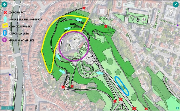Zemljevid organizacije delovišča. Vir: arhiv MOL