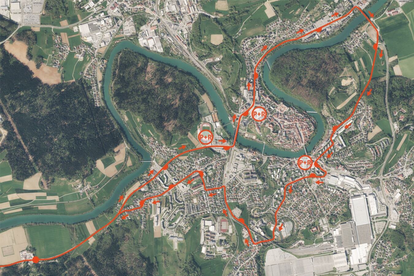 zemljevid trase avtobusa