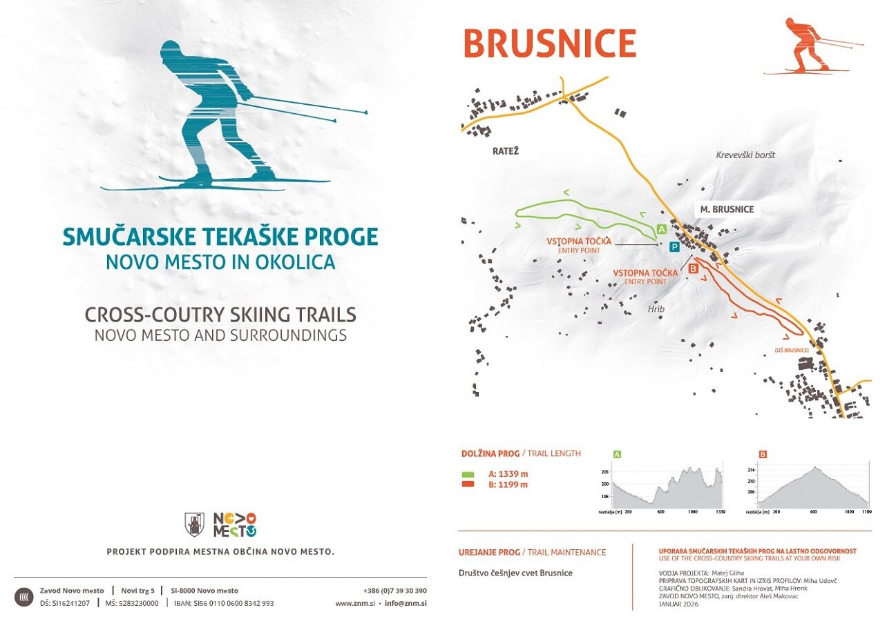 zemljevid smučarskih prog smučišča Brusnice