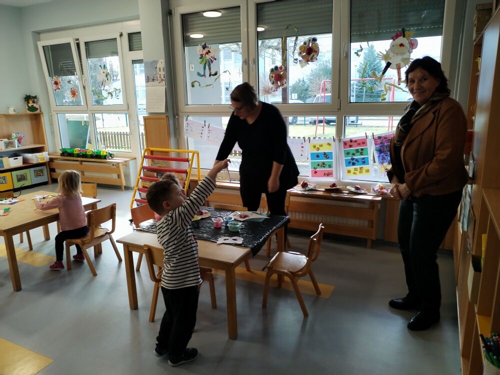 Obisk gospe Nives Zore, vodje Oddelka za predšolsko vzgojo na Zavodu RS  za šolstvo v Vrtcu Križevci ob zaključku razvojne naloge
