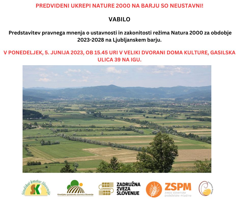 Kmetje vabljeni na predstavitev pravnega mnenja - Natura 2000 