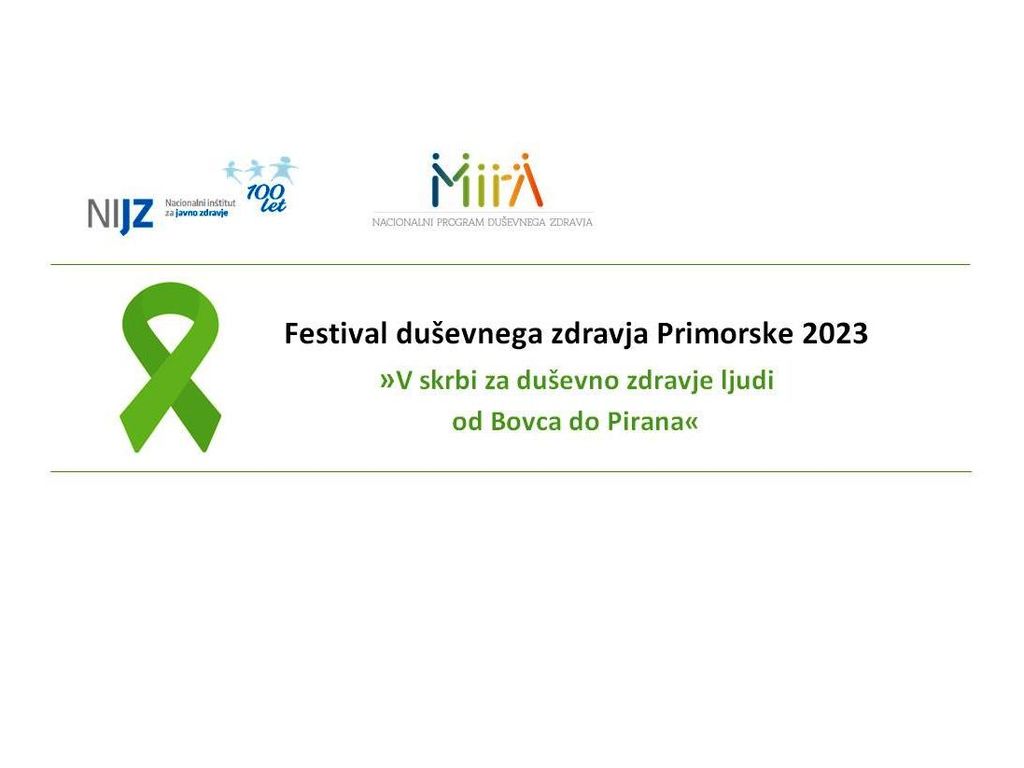 Festival duševnega zdravja Primorske 2023 - V skrbi za duševno zdravje ljudi od Bovca do Pirana