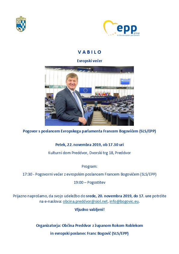 Pogovor s poslancem Evropskega parlamenta Francem Bogovičem (SLS/EPP)
