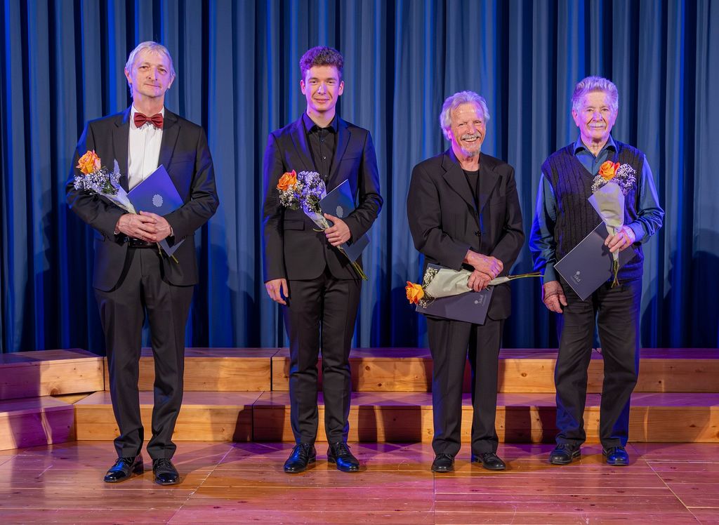 Območna revija 2025 - zborovodje: Lovro Grom, Jakov Reić, Zdravko Novak, Matija Logar, foto: Tomo Strle