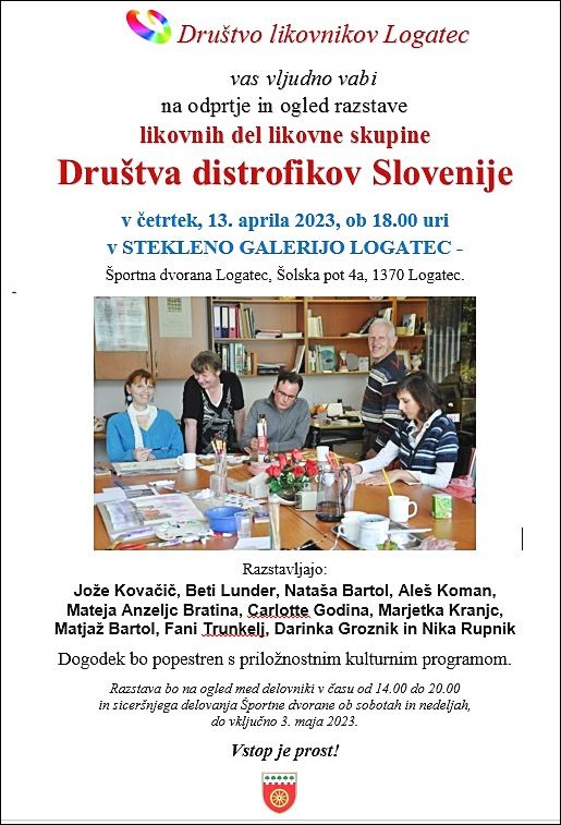 Razstava likovnih del članov Društva distrofikov Slovenije v Stekleni galeriji