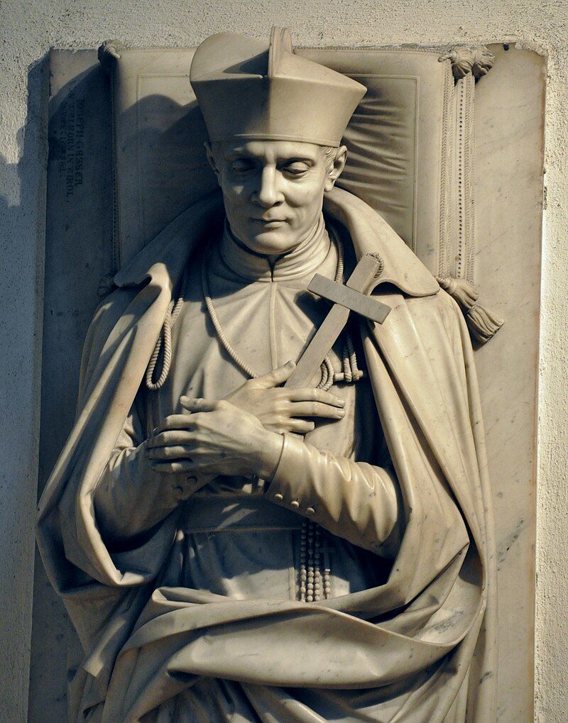 Josef Gasser, nagrobni spomenik Klemena Marije Dvoržaka v cerkvi St. Maria am Gestade na Dunaju, 1859–1862, izrez (vir: wikipedia)