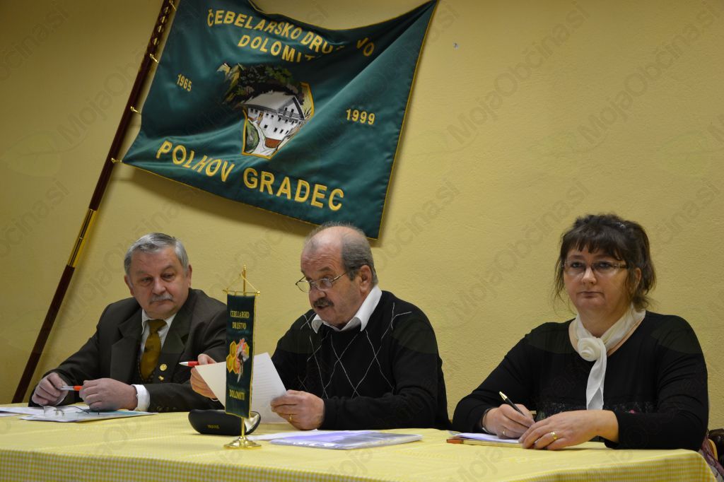 Predsednik ČD Dolomiti Janko Prebil (levo) in člana delovnega predsedstva.
