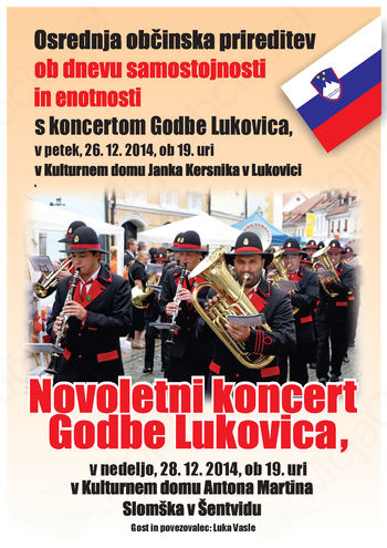 Tradicionalni novoletni koncert Godbe Lukovica z gosti