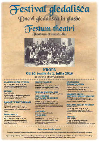 FESTIVAL GLEDALIŠČA KROPA 2016