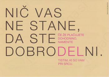 Dobrodelnost vas nič ne stane! Dobrodelnost vas nič ne stane!