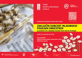 Zaključni koncert mladinskih pihalnih orkestrov glasbenih šol Marjana Kozine Novo mesto in Krško