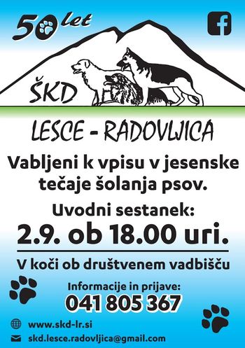 Vpisi v jesenske tečaje in uvodno predavanje