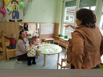 Obisk gospe Nives Zore, vodje Oddelka za predšolsko vzgojo na Zavodu RS  za šolstvo v Vrtcu Križevci ob zaključku razvojne naloge