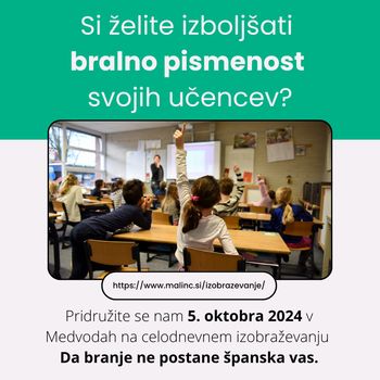 Celodnevno praktično izobraževanje Da branje ne postane španska vas