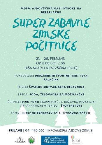 Super zabavne brezplačne zimske počitnice