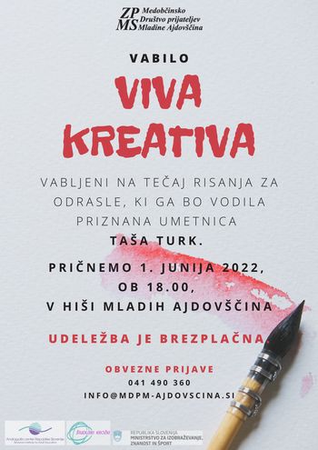 Brezplačni tečaj risanja VIVA KREATIVA s Tašo Turk