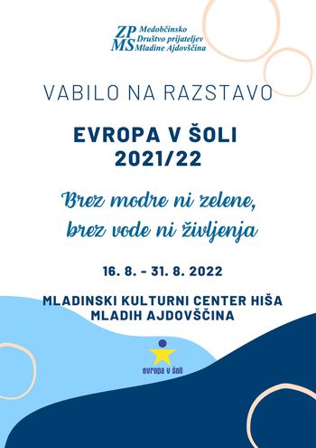 Razstava natečaja Evropa v šoli 2021/22