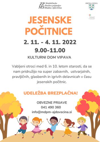 Jesenske počitnice 2022
