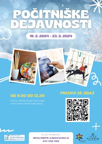 POČITNIŠKE DEJAVNOSTI V HIŠI MLADIH