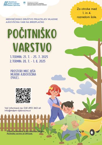 Medobčinsko društvo prijateljev mladine Ajdovščina organizira brezplačno varstvo za otroke