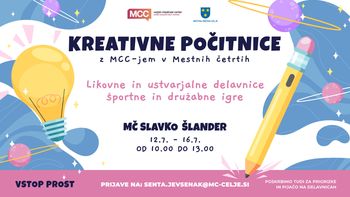 MCC-jeve kreativne počitnice v Mestni četrti Slavko Šlander