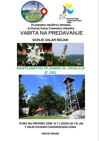 Vabilo na predavanje - Rastlinstvo Planine in okolice, 2. del