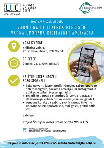 DELAVNICA: VARNA UPORABA DIGITALNIH APLIKACIJ
