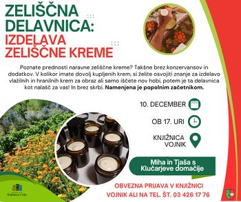 ZELIŠČNA DELAVNICA: IZDELAVA NARAVNE KREME