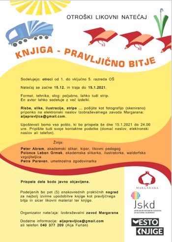 Otroški likovni natečaj: Knjiga - pravljično bitje 