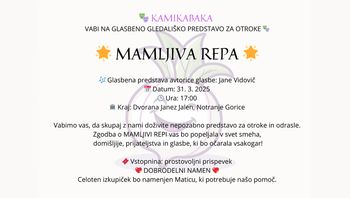 !Mamljiva repa, predstava 13. 3. - NAPAČEN V DATUMU! (pravilen datum je 31. 3. ob 17.00)