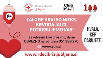 KRVODAJALCI IN KRVODAJALKE, OBVEZNO JE NAROČILO!
