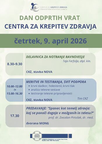 DAN ODPRTIH VRAT CENTRA ZA KREPITEV ZDRAVJA