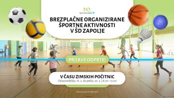 Športne zimske počitnice v Športni dvorani Zapolje!