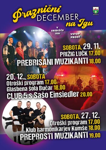 Praznični december na Igu - prižig lučk in koncert Prebrisanih muzikantov