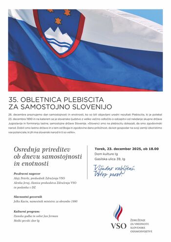 35. obletnica plebiscita za samostojno Slovenijo