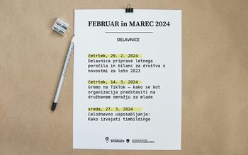 Napovednik delavnic in usposabljanj za društva: februar in marec 2024