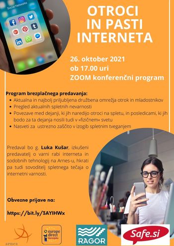 Brezplačno predavanje - Otroci in pasti interneta