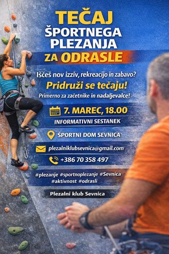 Začetni tečaj športnega plezanja 2026