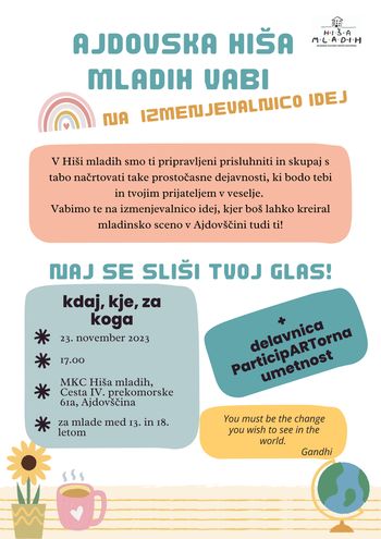 Izmenjevalnica idej in Likovna delavnica ParticipARTorna umetnost