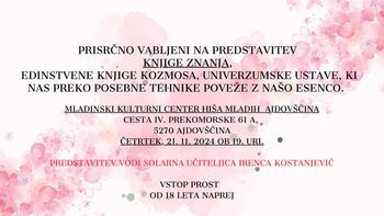 LITERARNI VEČER: KNJIGA ZNANJA