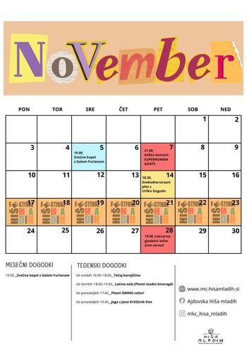 Napovednik dogodkov november 2025