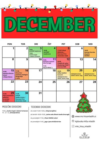 Praznični december v Hiši mladih