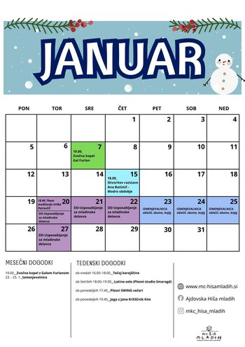 Napovednik dogodkov januar 2026 Napovednik dogodkov januar 2026