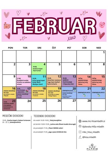 Napovednik dogodkov februar