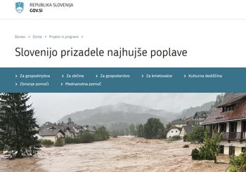 Na spletni strani Vlade RS objavljene vse pomembne informacije za prizadete v poplavah