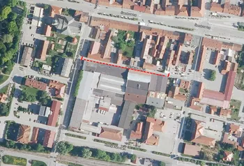Zapora Pečnikove ulice v Žalcu v torek. 5.5.2026